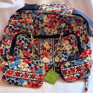 Vera Bradley Floral Women's Red, White and Flowers Bag Set (3 pc set) Bryn